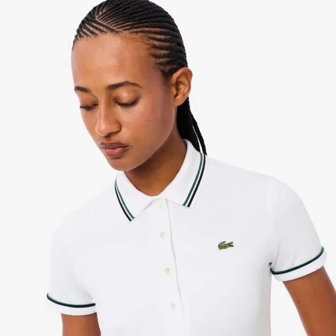 Damen-Poloshirt mit schmaler Passform und Zierdetails L.12.D