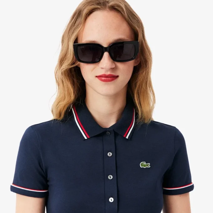Damen-Poloshirt mit schmaler Passform und Zierdetails L.12.D