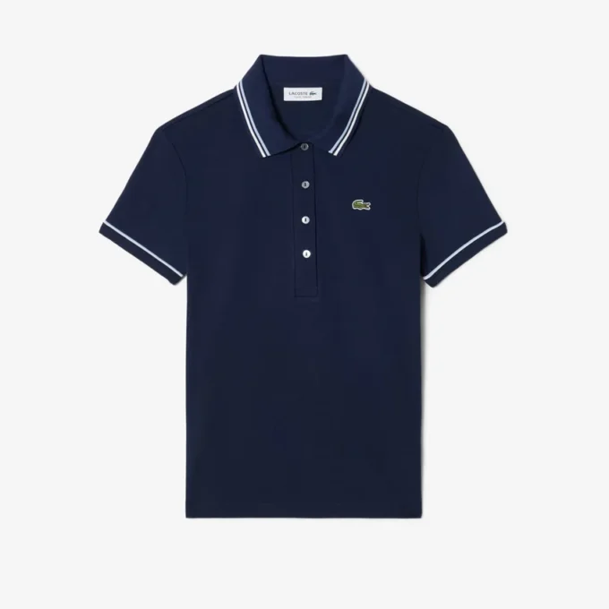 Damen-Poloshirt mit schmaler Passform und Zierdetails L.12.D