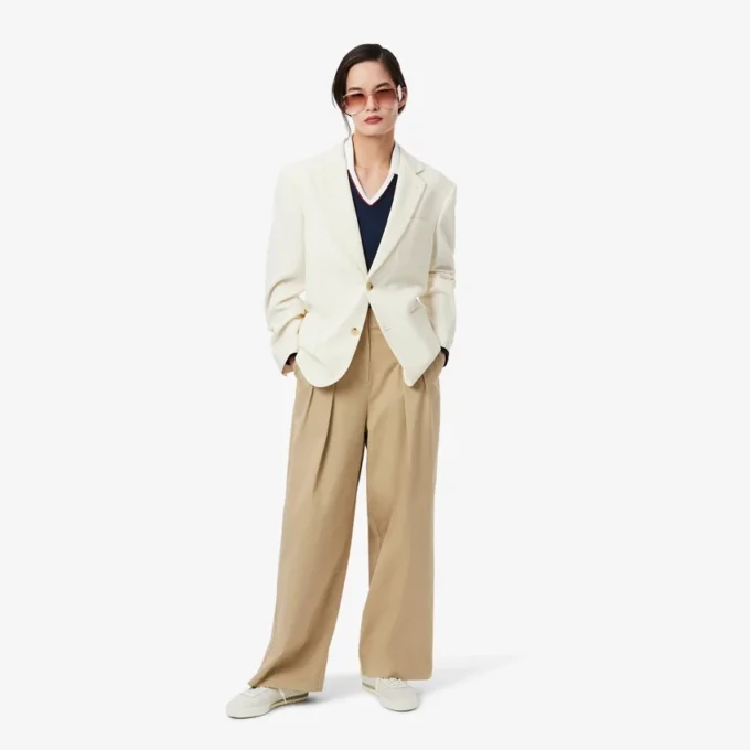 Damen-Poloshirt mit Slim-Fit-Passform und Zierdetails, langärmelig