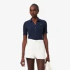 Damen-Poloshirt „Slim Fit Pointelle“ mit L.12.D-Logo