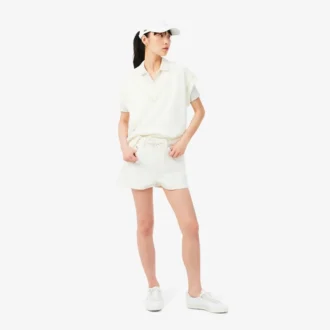 Damen-Poloshirt „Slim Fit Pointelle“ mit L.12.D-Logo
