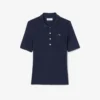 Damen-Poloshirt „Slim Fit Pointelle“ mit L.12.D-Logo