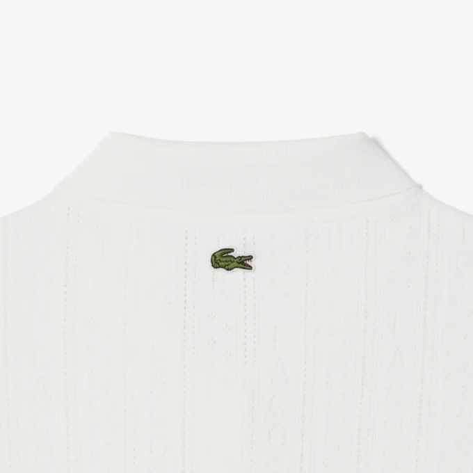 Damen-Poloshirt „Slim Fit Pointelle“ mit L.12.D-Logo