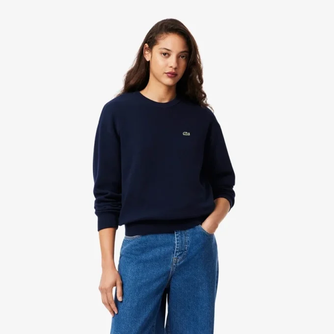 Damen-Pullover aus Baumwolle mit Rundhalsausschnitt und lockerer Passform