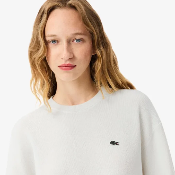 Damen-Pullover aus Baumwolle mit Rundhalsausschnitt und lockerer Passform