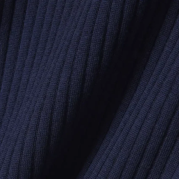 Damen-Pullover aus Merinowolle mit geripptem Strick und kurzen Ärmeln