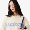 Damen-Pullover aus Wolle mit Intarsien-Logo