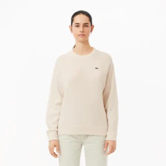 Damen-Pullover aus Wolle mit Moosmaschenmuster in Relaxed Fit