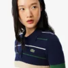 Damen-Pullover mit gestreiftem Poloshirt-Kragen, hergestellt in Frankreich
