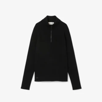 Damen-Pullover mit hohem Kragen aus 3D-Rippstrick