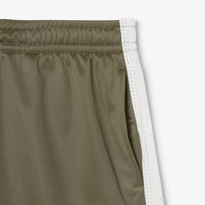 Damen-Shorts aus Satin-Jersey mit Pointelle-Streifen