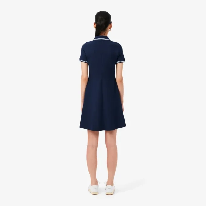 Damen-Skaterkleid mit Stretch-Poloshirt-Kragen
