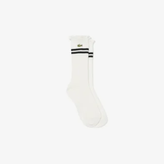 Damen-Socken mit Spitzenrand und Rippmuster