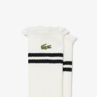 Damen-Socken mit Spitzenrand und Rippmuster