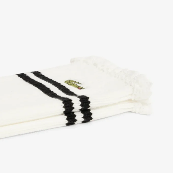 Damen-Socken mit Spitzenrand und Rippmuster