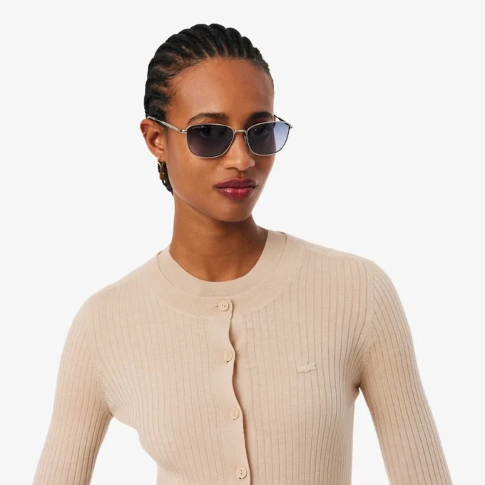 Damen-Strickjacke aus Merinowolle mit Rippstrick
