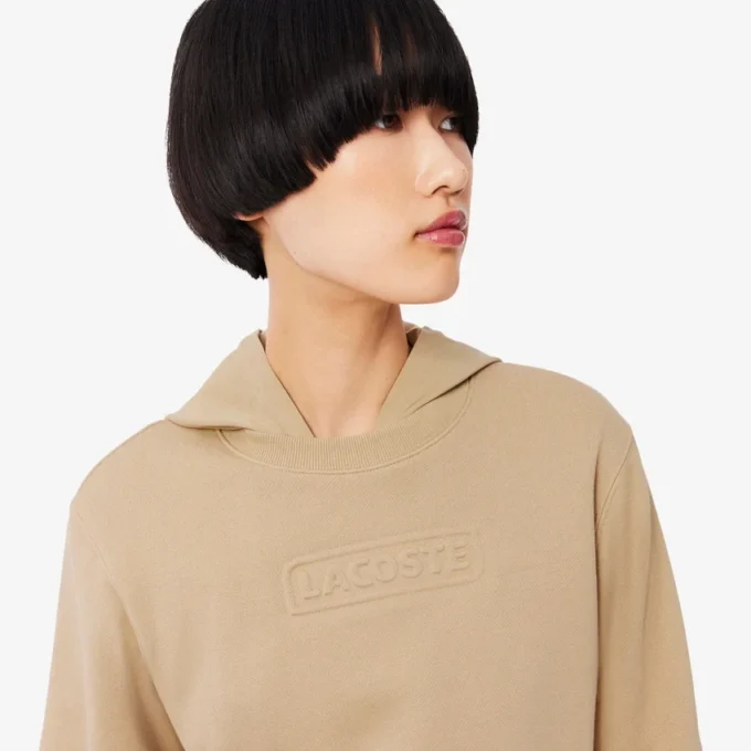 Damen-Sweatshirt aus Baumwolle mit geprägtem Logo