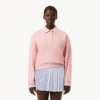 Damen-Sweatshirt mit Polo-Kragen und besticktem Relaxed Fit