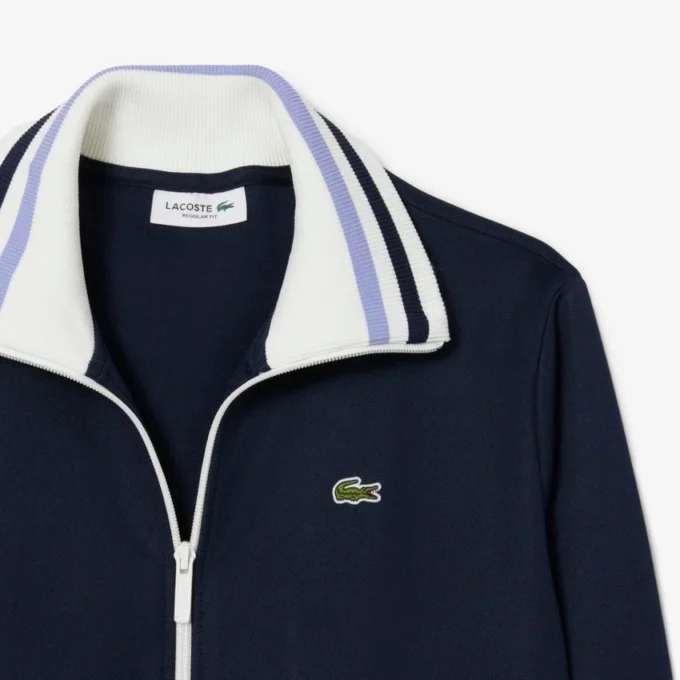 Damen-Sweatshirt mit Reißverschluss und Streifenakzenten