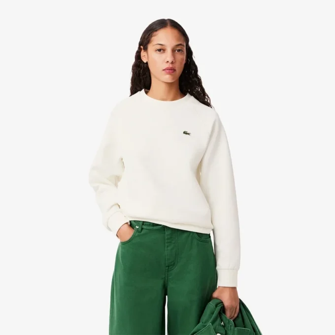 Damen-Sweatshirt mit Rundhalsausschnitt aus Piqué