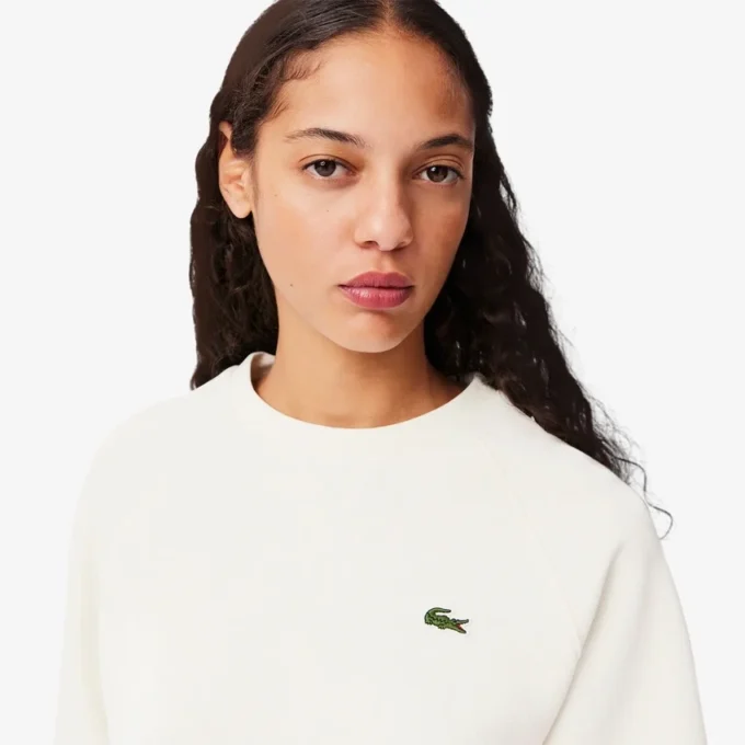 Damen-Sweatshirt mit Rundhalsausschnitt aus Piqué