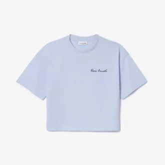 Damen-T-Shirt aus Baumwolle mit Markenlogo in lockerer Passform