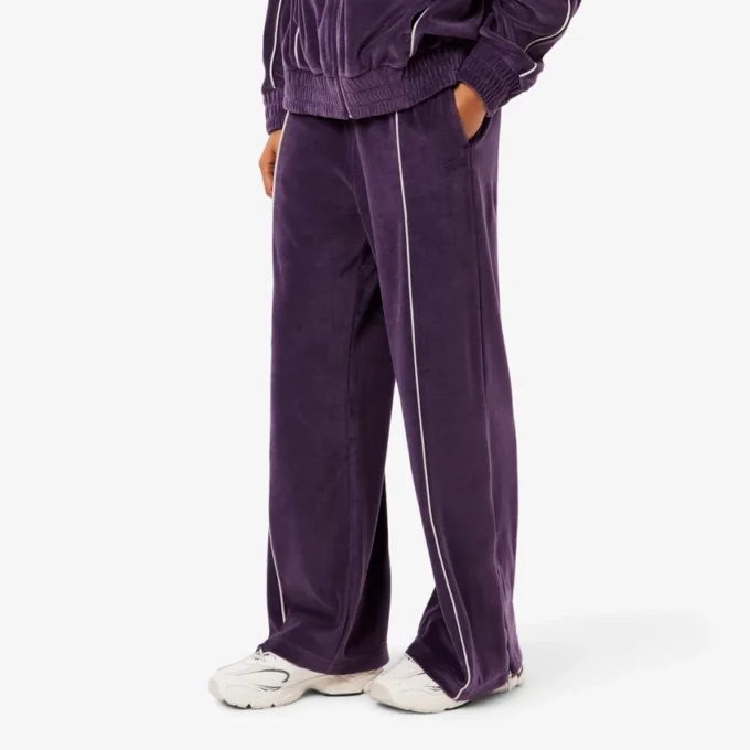 Damen-Velours-Jogginghose mit Zierakzenten
