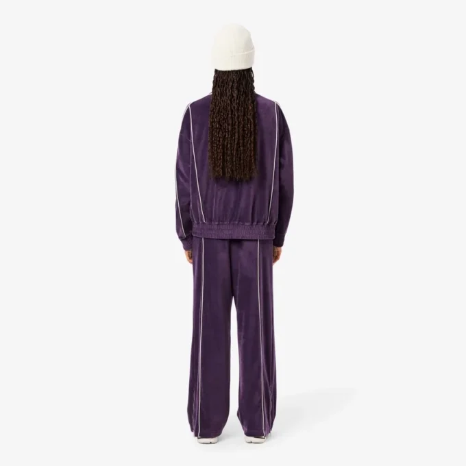 Damen-Velours-Jogginghose mit Zierakzenten