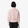Damen-Wollpullover mit Patchwork-Effekt und hohem Kragen
