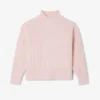 Damen-Wollpullover mit Patchwork-Effekt und hohem Kragen
