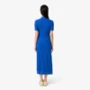 Damenkleid mit geripptem Strick und Poloshirt-Kragen