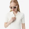 Damenkleid mit Plissee und Poloshirt-Kragen