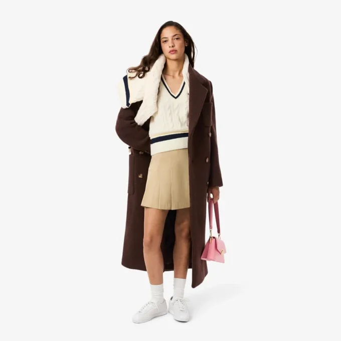 Doppelreihiger Wollmantel für Damen