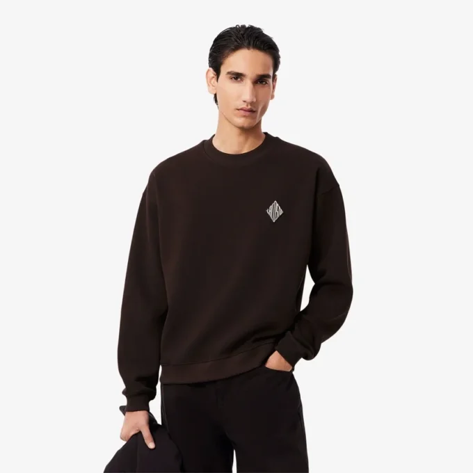 Double-Face-Piqué-Sweatshirt mit Emblem