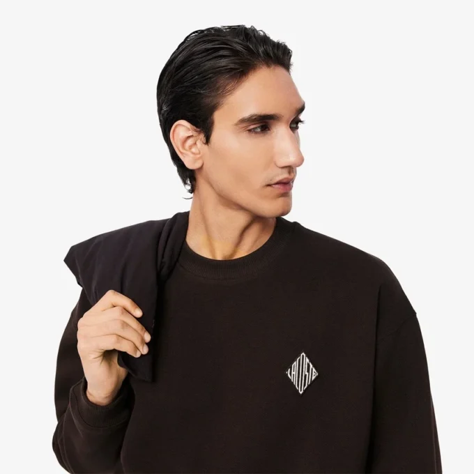 Double-Face-Piqué-Sweatshirt mit Emblem