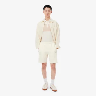 Fleece-Shorts mit Colorblock-Design in Regular-Fit