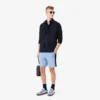 Fleece-Shorts mit Colorblock-Design in Regular-Fit