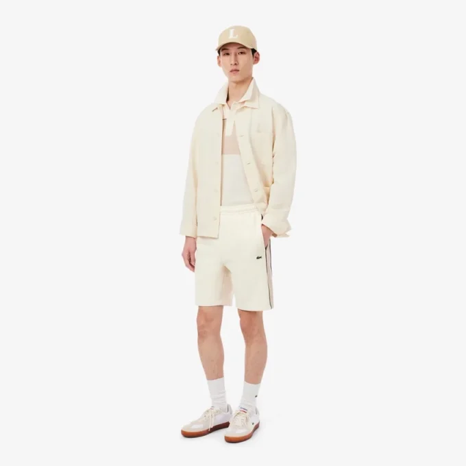 Fleece-Shorts mit Colorblock-Design in Regular-Fit