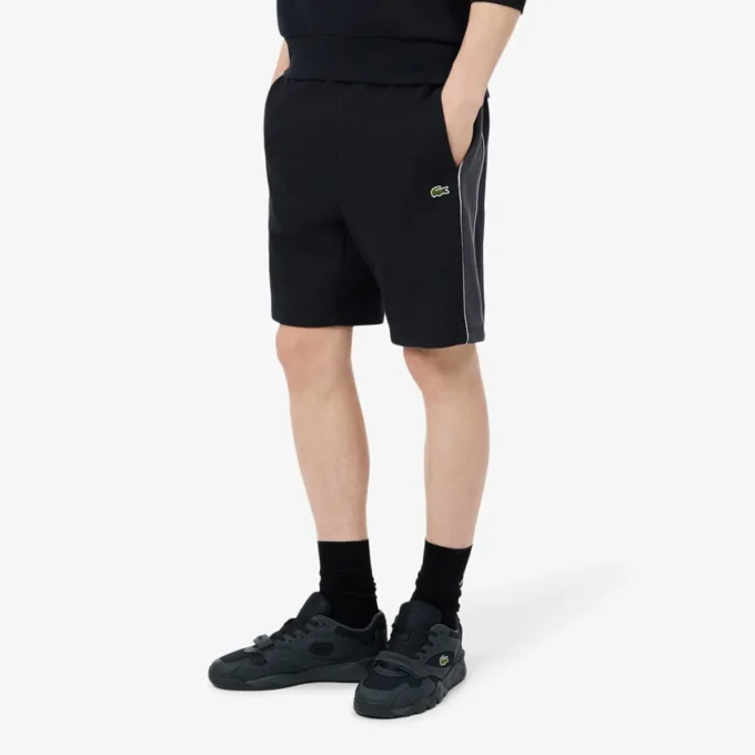 Fleece-Shorts mit Colorblock-Design in Regular-Fit
