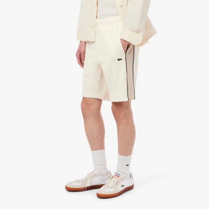 Fleece-Shorts mit Colorblock-Design in Regular-Fit