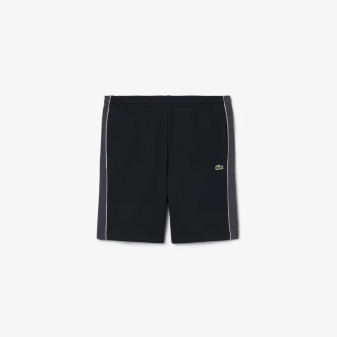 Fleece-Shorts mit Colorblock-Design in Regular-Fit