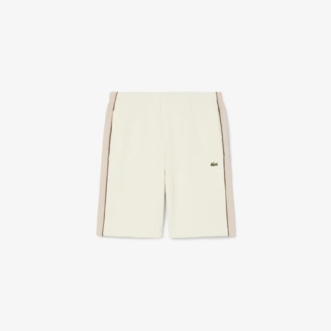 Fleece-Shorts mit Colorblock-Design in Regular-Fit