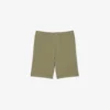 Fleece-Shorts mit Logo-Streifen in regulärer Passform