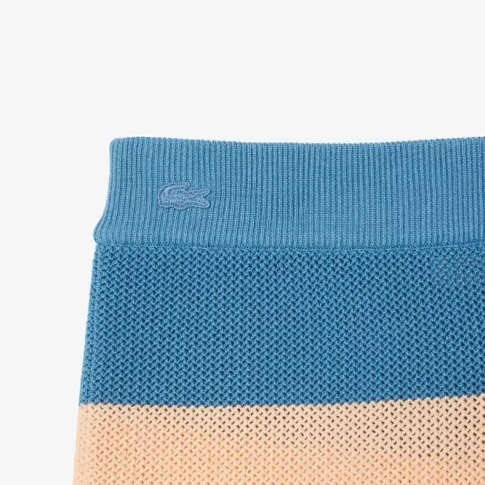 Gestreifte Mesh-Strick-Shorts