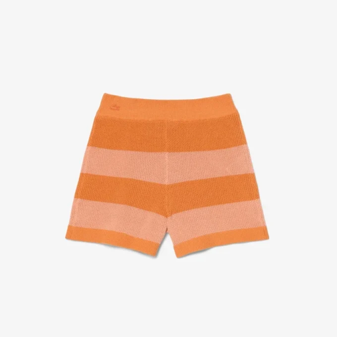 Gestreifte Mesh-Strick-Shorts
