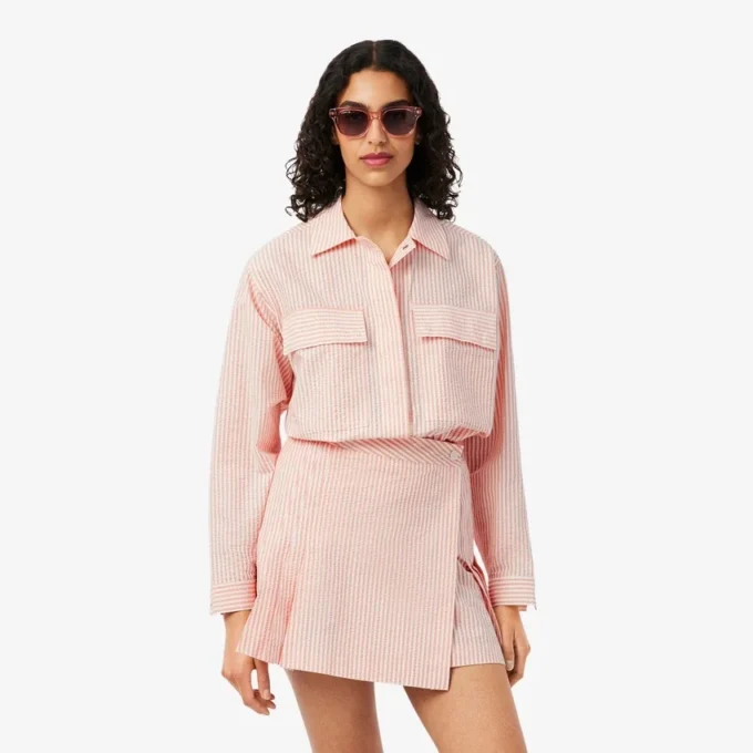 Gestreifte Seersucker-Jacke