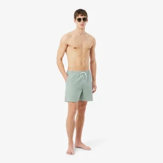 Gestreifte, strukturierte Retroshorts in mittlerer Länge für Herren
