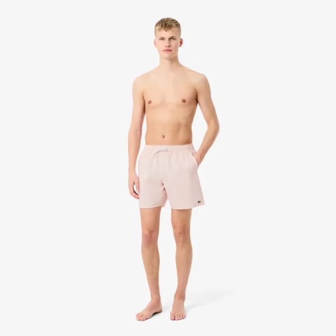 Gestreifte, strukturierte Retroshorts in mittlerer Länge für Herren