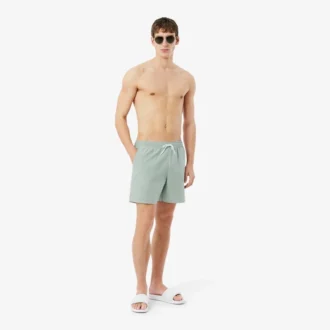 Gestreifte, strukturierte Retroshorts in mittlerer Länge für Herren